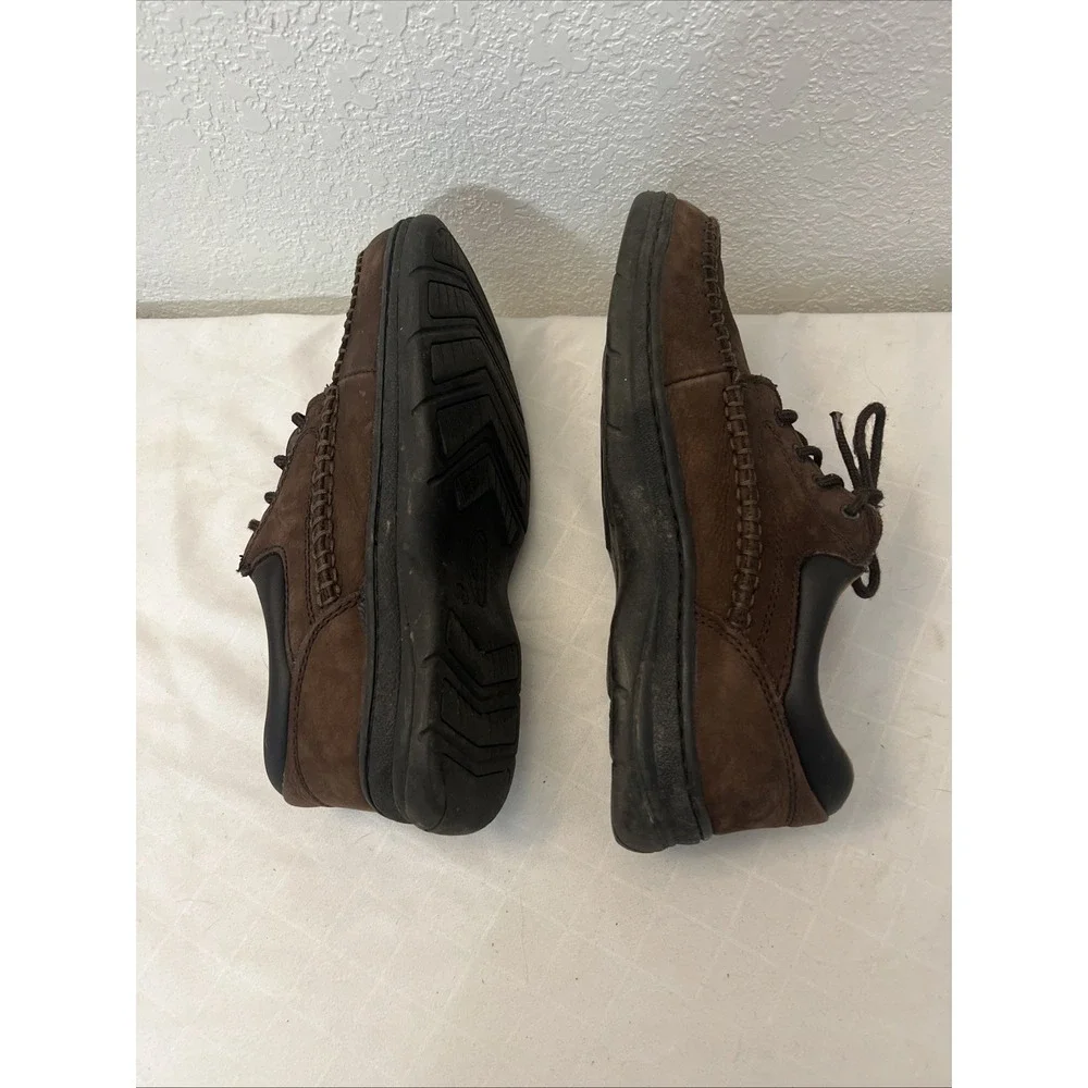 Earth Shoe Mens Kirk 10.5W Wide Width Brown Leather Casual Oxford Comfort Shoes‎